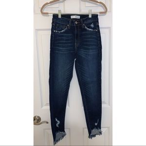 Slightly Cropped Raw Hem Jeans from VICI